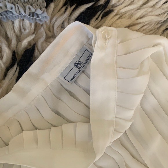 VINTAGE JONATHAN MARTIN PLEATED SKIRT + PETER PAN BLOUSE COORD SET - Picture 4 of 7